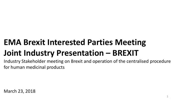 ema brexit interested parties meeting joint industry