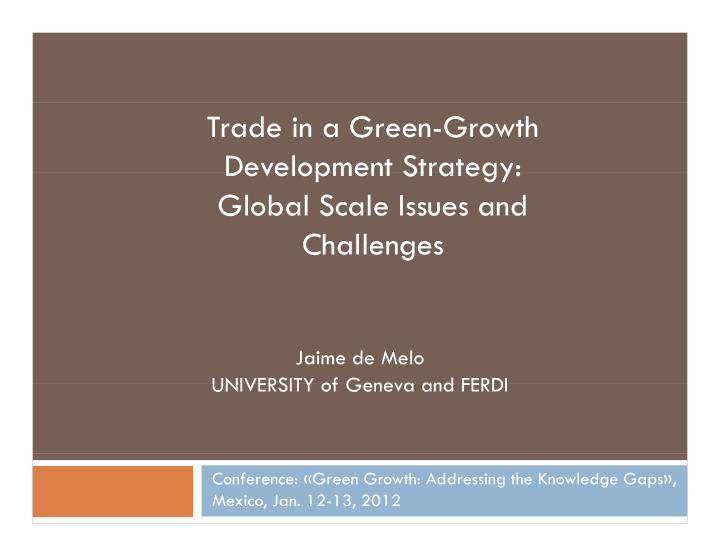 trade in a green growth development strategy development