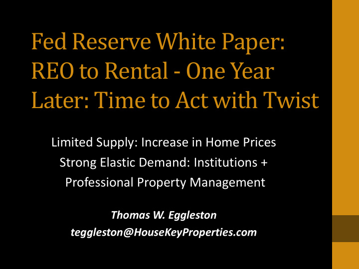 fed reserve white paper reo to rental one year later time