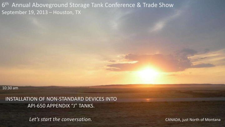 6 th annual aboveground storage tank conference trade show