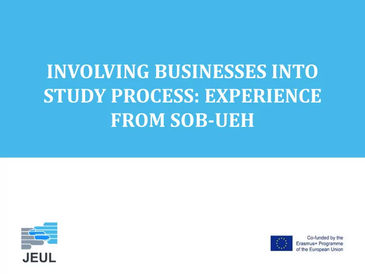 involving businesses into
