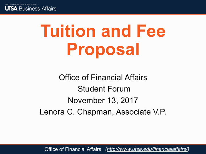 tuition and fee proposal