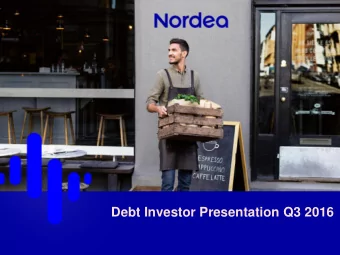 Debt Investor Presentation Q3 2016  Disclaimer This presentation contains forward-looking