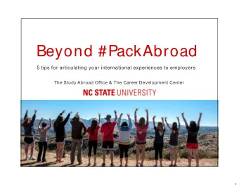 Beyond #PackAbroad  5 tips for articulating your international experiences to employers  The Study