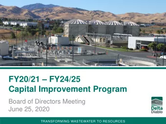 FY20/21  FY24/25  Capital Improvement Program  Board of Directors Meeting  June 25, 2020