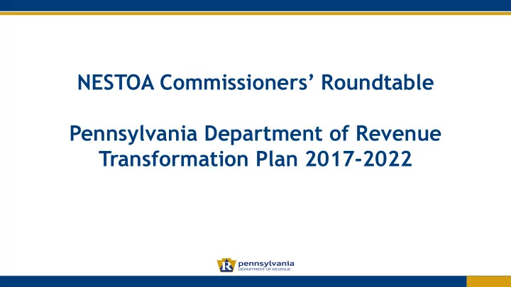 nestoa commissioners roundtable pennsylvania department