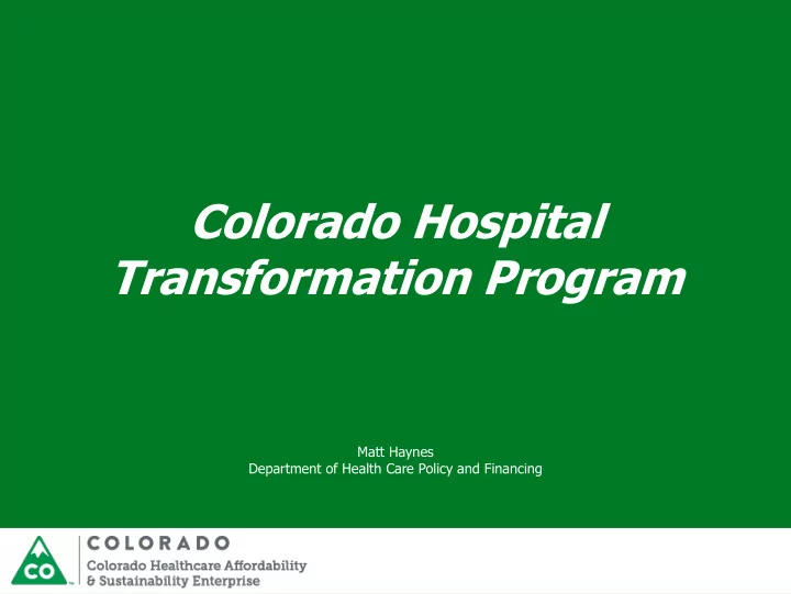 colorado hospital