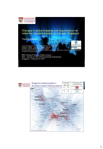 Changes in global shipping and long-distance rail  networks: possible impacts on hub port Singapore
