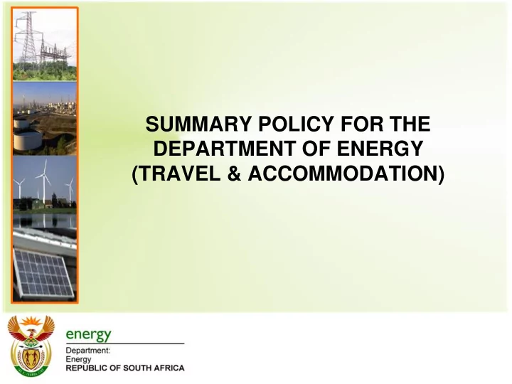 accommodation arrangement the department is responsible