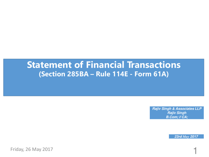 statement of financial t ransactions