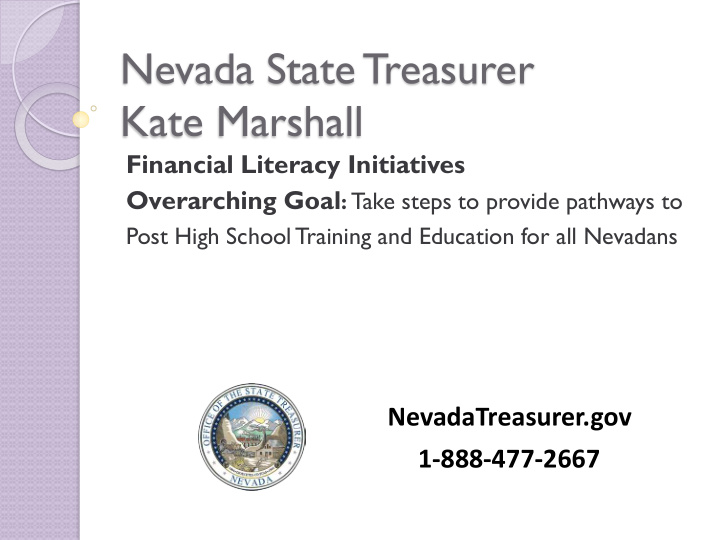 nevada state treasurer kate marshall