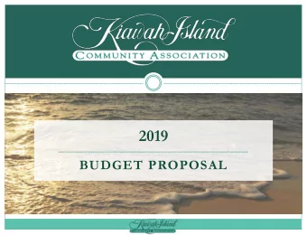 2019  BUDGET PROPOSAL Process  Core services surveys (security, land &amp; lakes, general