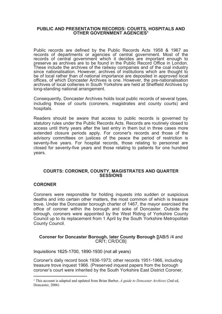 public and presentation records courts hospitals and