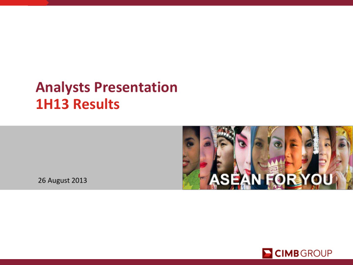 analysts presentation 1h13 results