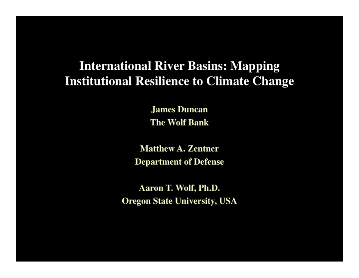 international river basins mapping institutional