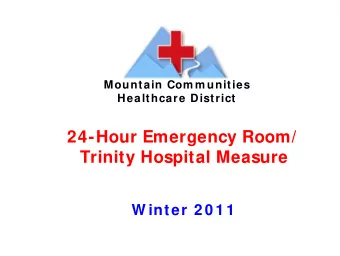 24-Hour Emergency Room/  Trinity Hospital Measure  W inter 2 0 1 1  What is the issue?  Trinity