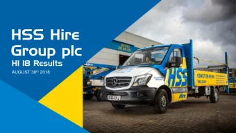 Group plc  H1 18 Results AUGUST 30 th 2018  Important notice This presentation has been prepared by