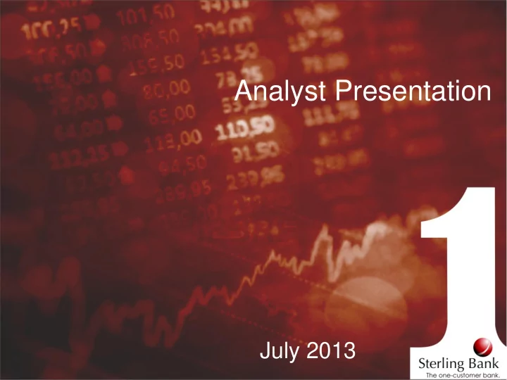 analyst presentation