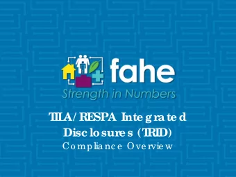 RID)  Disc losure s (T  Co mplia nc e  Ove rvie w  T  RI  D Ba c kg ro und  Se c tio n 1032 (f)