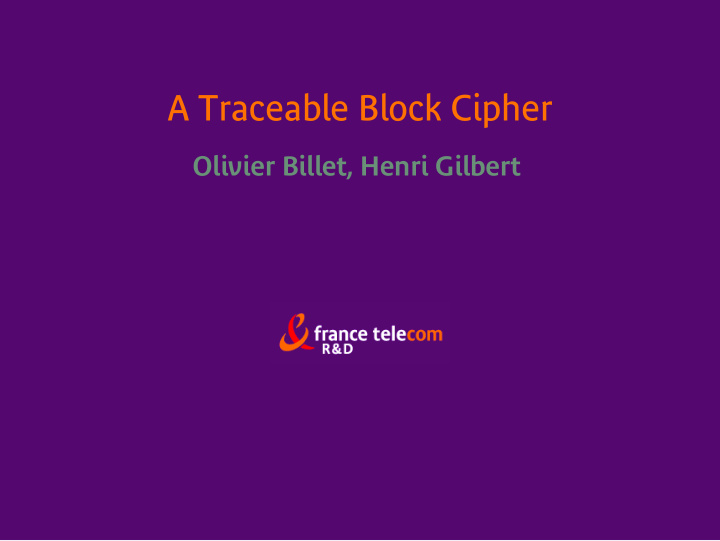 a traceable block cipher