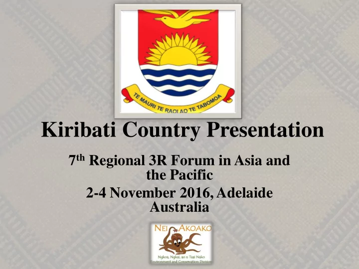 kiribati country presentation
