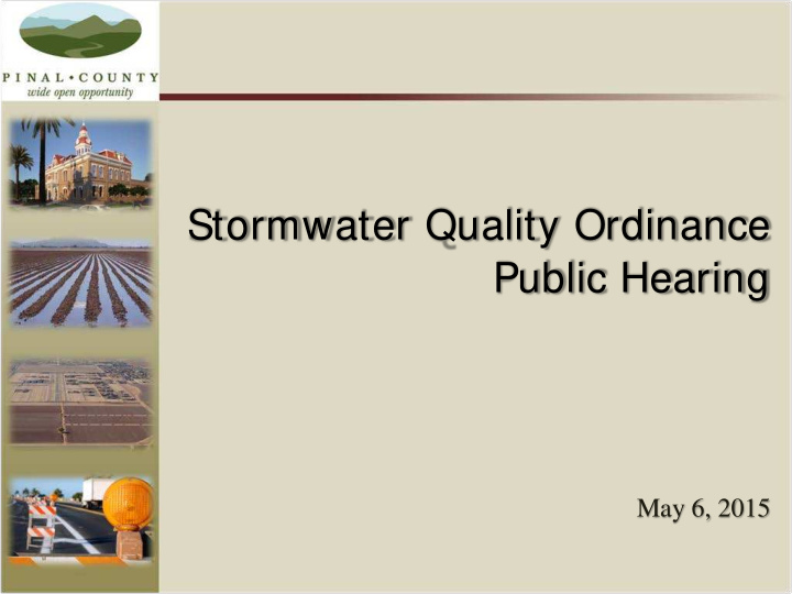 stormwater quality ordinance public hearing