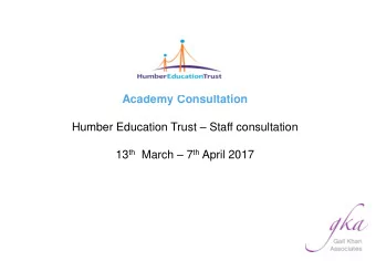 13 th March  7 th April 2017  Reasons we are considering academy status  Lessons Learnt    In