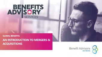 An In  Introduction to Mergers &amp;  GLOBAL BENEFITS:  Acquisitions  AN INTRODUCTION TO MERGERS