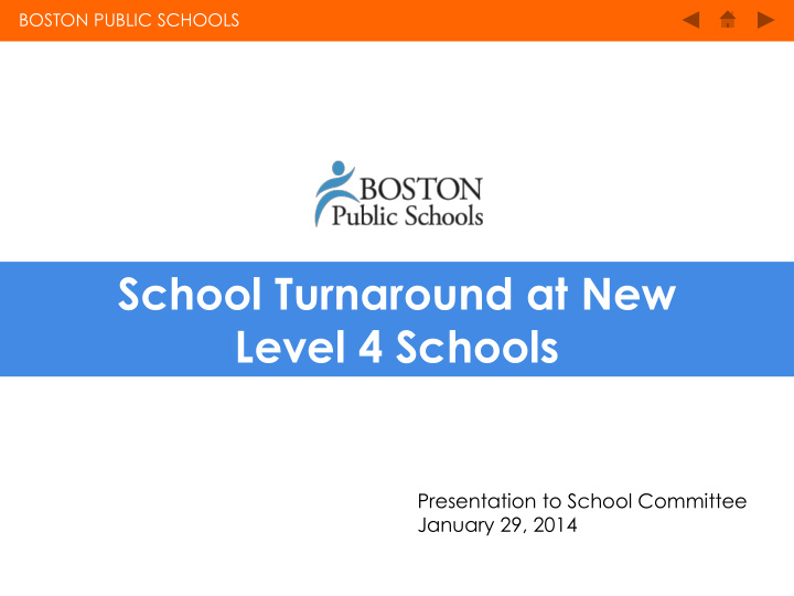 school turnaround at new level 4 schools