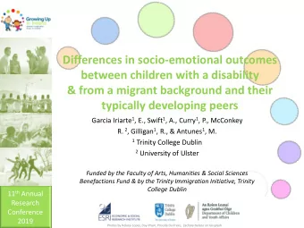 &amp; from a migrant background and their  typically developing peers Garcia Iriarte 1 , E., Swift