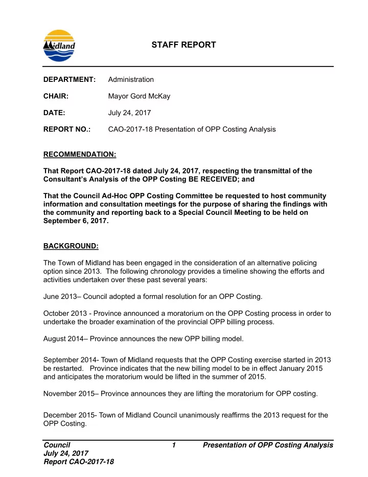 staff report
