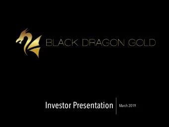 Investor Presentation  March 2019  The information contained in this presentation is in summary