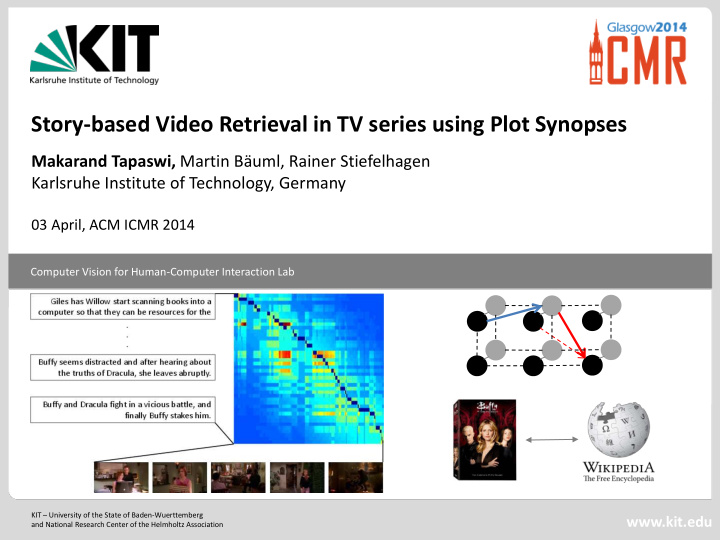 story based video retrieval in tv series using plot