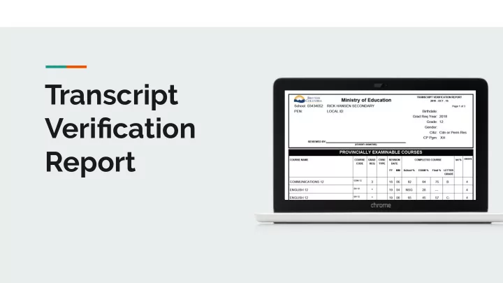 transcript verification report what is your
