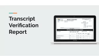 Transcript  Verification  Report  What is your  Grade 10, 11, and 12 Courses  TVR?  Unofficial