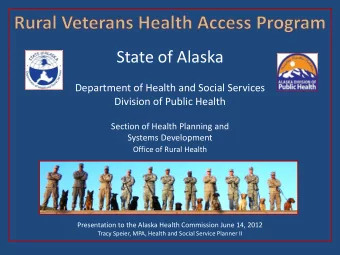 State of Alaska  Department of Health and Social Services  Division of Public Health  Section of