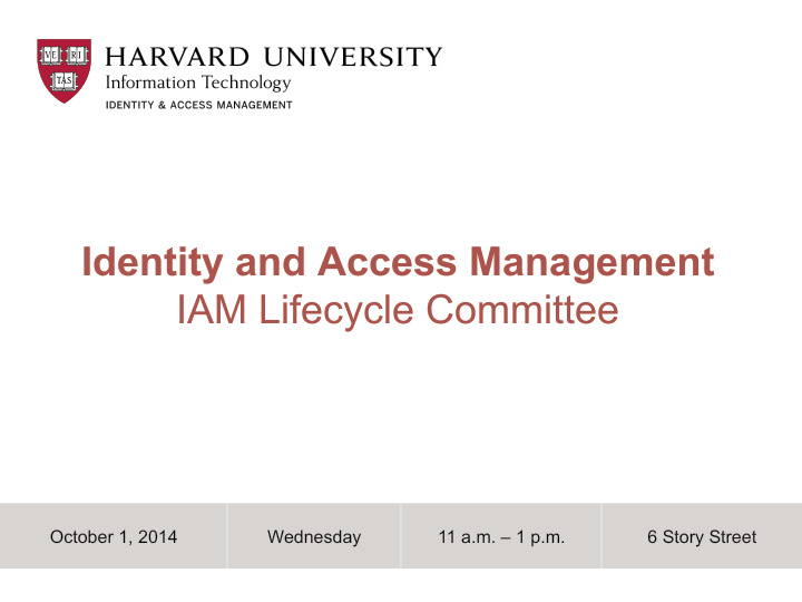 identity and access management iam lifecycle committee