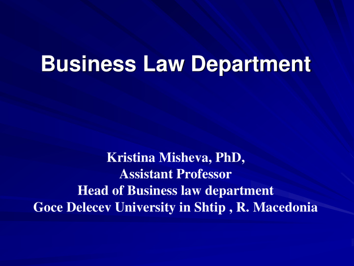 business law department