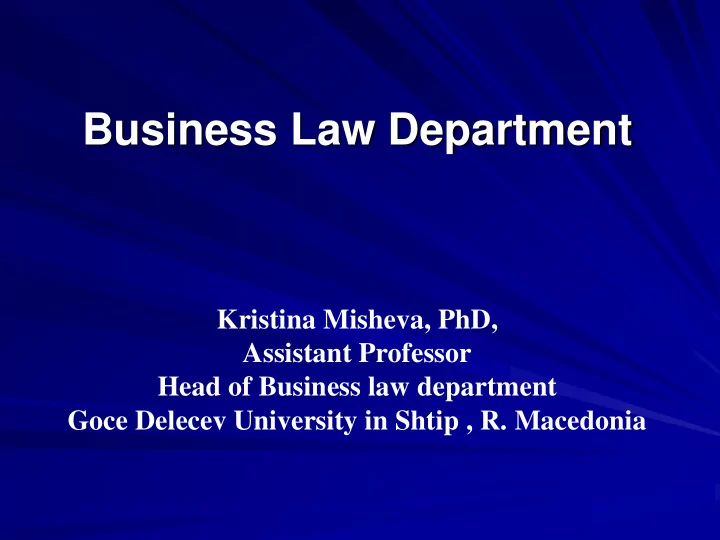 business law department