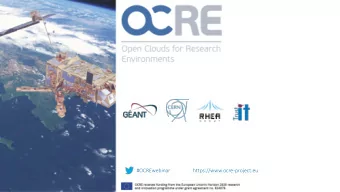 #OCREwebinar  https://www.ocre-project.eu  Aim of this webinar  For the research community and