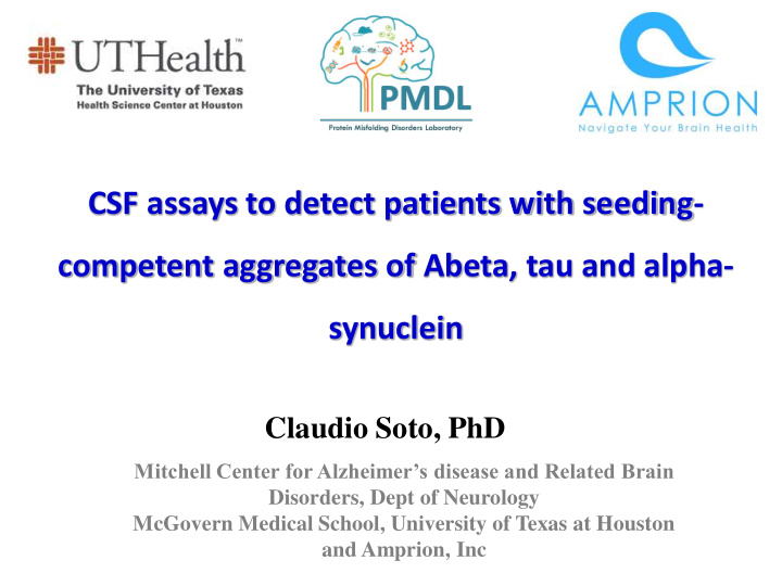 csf assays to detect patients with seeding