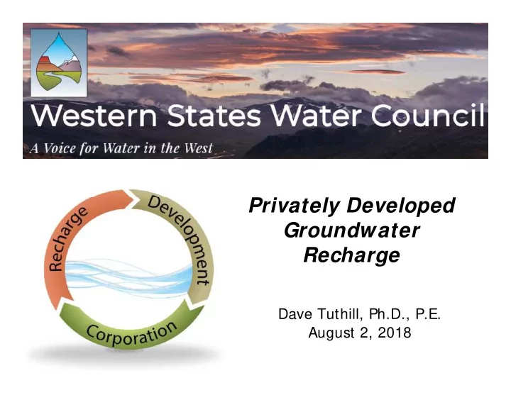 privately developed privately developed groundwater