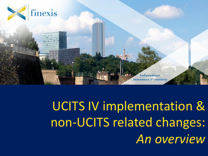 non ucits related changes