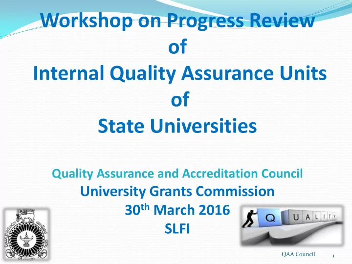workshop on progress review