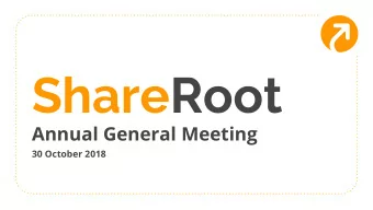 ShareRoot  Annual General Meeting  30 October 2018  1  Protecting  Consumer Data  and Privacy