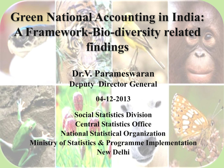 green national accounting in india a framework bio