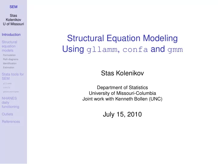 structural equation modeling