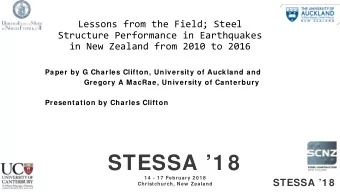 STESSA 1 8  1 4  - 1 7  February 2 0 1 8  STESSA 1 8  Christchurch, New  Zealand  Scope of