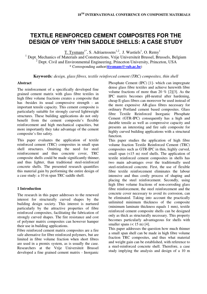 textile reinforced cement composites for the design of