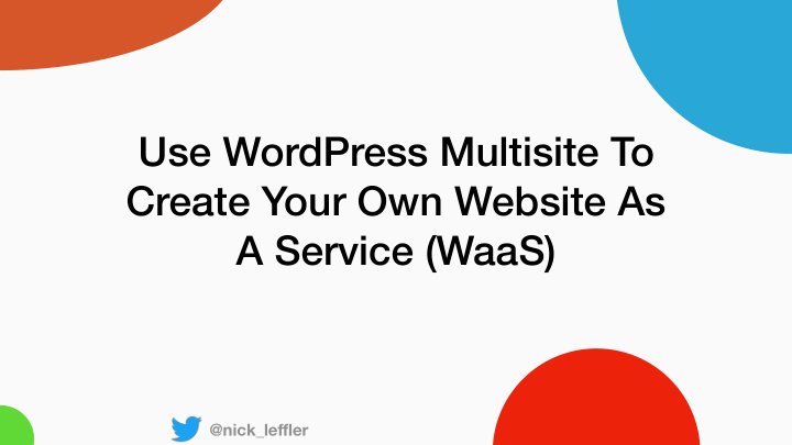 use wordpress multisite to create your own website as a